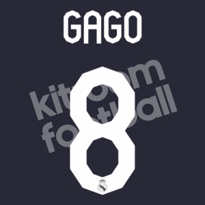 2007-08 Real Madrid Away Name Number Set #8 GAGO Repro