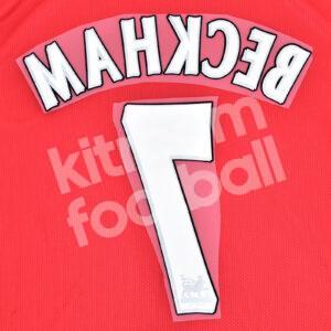 1997-98 & 2000-03 Manchester United Home Name Number Set #7 BECKHAM Premier League Repro Flock - Image 3