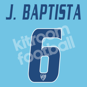 2010-11 Malaga CF Home Name Number Set #6 Julio BAPTISTA Repro