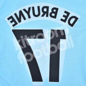 2017-23 Manchester City Navy Blue Name Number Set #17 DE BRUYNE Premier Repro - Image 3