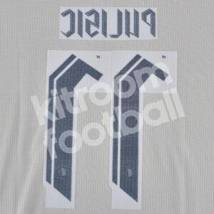 2023-24 AC Milan 4th Kit Name Number Set #11 PULISIC Black Repro - Image 3