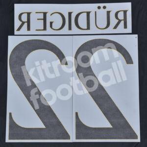 2023-24 Real Madrid Away Name Number Set #22 RUDIGER Champions Repro - Image 3