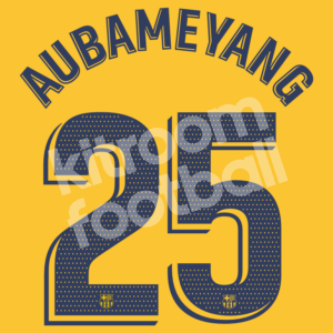 2021-22 Barcelona Senyera Name Set #25 AUBAMEYANG La Liga Repro