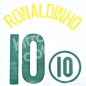 2004-06 Brazil Home Name Number Set #10 RONALDINHO Repro