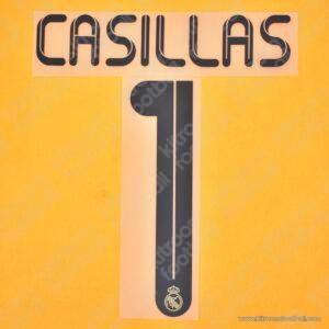 2011-12 Real Madrid Goalkeeper Black Name Number Set #1 CASILLAS Repro - Image 3