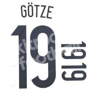 World Cup Brazil 2014 Germany Home Name Number Set #19 GÖTZE Repro V2