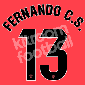 2023-24 Almeria Goalkeeper Name Number Set #13 FERNANDO C.S. La Liga Repro
