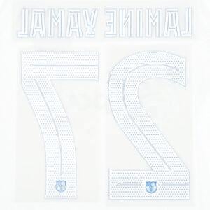 Original 2023-24 Fc Barcelona Away Name Number Set #27 LAMINE YAMAL UEFA Champions League TPT - Image 3