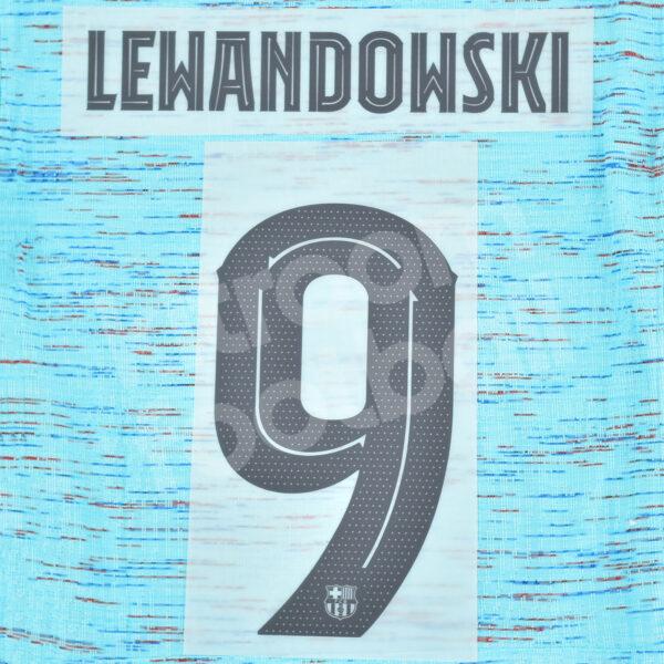 2024-25 Fc Barcelona Home Name Number Set #9 LEWANDOWSKI La Liga Repro