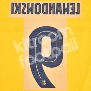 Original 2023-24 FC Barcelona Senyera Name Number Set #9 LEWANDOWSKI UEFA Champions League - Image 3