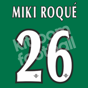 2010-11 Real Betis Home Name Number Set #26 MIKI ROQUÉ Repro