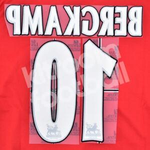 1997-06 Arsenal Premier League Home Name Set #10 BERGKAMP Flock Straight Repro - Image 3