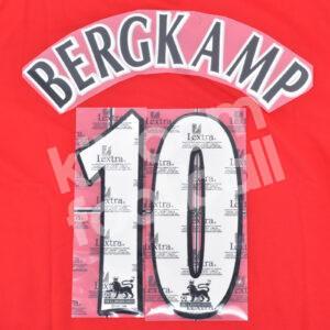 2004-05 Arsenal Home Name Number Set #10 BERGKAMP Premier League Repro