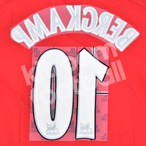 2004-05 Arsenal Home Name Number Set #10 BERGKAMP Premier League Repro - Image 3