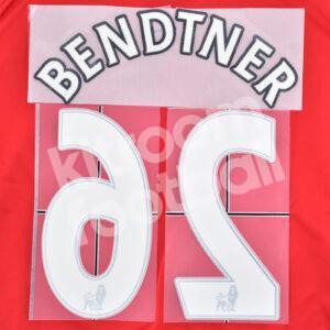 2007-09 Arsenal Home Name Number Set #26 BENDTNER Premier League Flock Repro - Image 3
