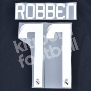 2008-09 Real Madrid Away Name Number Set #11 ROBBEN Repro