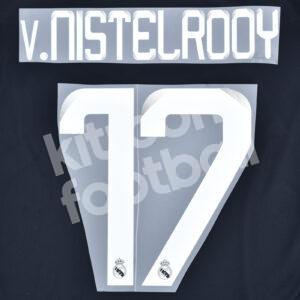 2008-09 Real Madrid Away Name Number Set #17 van NISTELROOY Repro