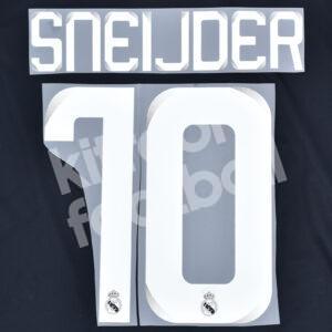 2008-09 Real Madrid Away Name Number Set #10 SNEIJDER Repro