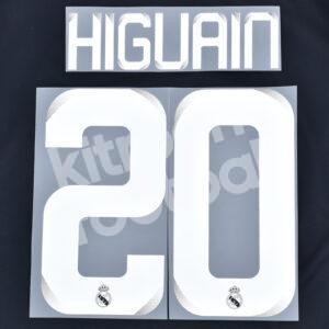2008-09 Real Madrid Away Name Number Set #20 HIGUAIN Repro