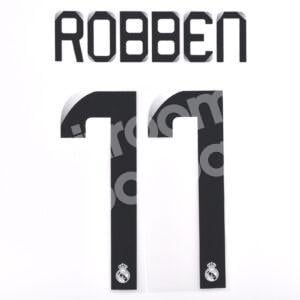 2008-09 Real Madrid Home Name Number Set #11 ROBBEN Repro
