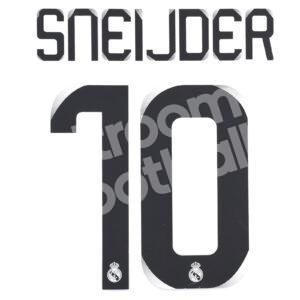 2008-09 Real Madrid Home Name Number Set #10 SNEIJDER Repro