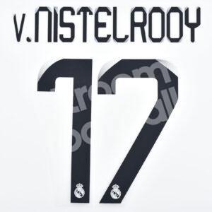 2008-09 Real Madrid Home Name Number Set #17 van NISTELROOY Repro v2