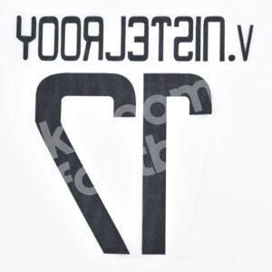 2008-09 Real Madrid Home Name Number Set #17 van NISTELROOY Repro v2 - Image 3