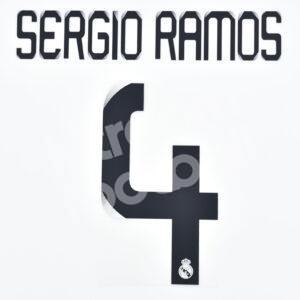 2008-09 Real Madrid Home Name Number Set #4 SERGIO RAMOS Repro v2