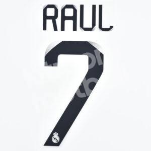2008-09 Real Madrid Home Name Number Set #7 RAUL Repro v2