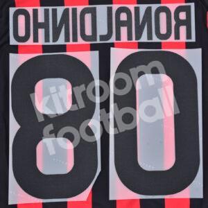 2010-11 AC Milan Home Name Number Set #80 RONALDINHO Repro - Image 3