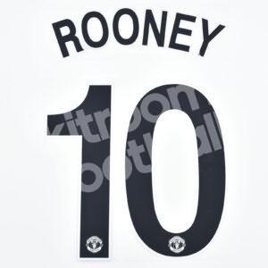 2010-11 Manchester United Away Name Number Set #10 ROONEY UCL Repro