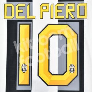 2010-12 Juventus Home Name Number Set #10 DEL PIERO Repro V2 - Image 1