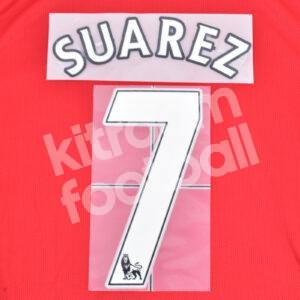 2010-13 Liverpool Home Name Number Set #7 Luis SUAREZ Premier League Flock Repro