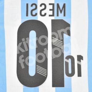 2012-13 Argentina Home Name Number Set #10 MESSI Repro - Image 3