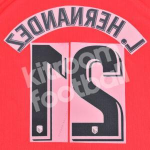 2018-19 Atletico Madrid Home Name Number Set #21 Lucas HERNANDEZ La Liga Repro - Image 3