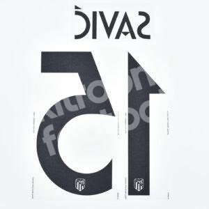 Official 2022-24 Atletico Madrid Black Name Number Set #15 SAVIC UCL - Image 3