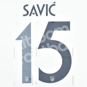 Official 2022-24 Atletico Madrid Black Name Number Set #15 SAVIC UCL - Image 1