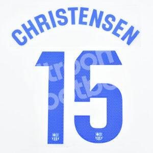 2023-24 Fc Barcelona Away Name Number Set #15 CHRISTENSEN La Liga Repro