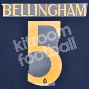 Original Player Issue 2023-24 Real Madrid Away Name Number Set #5 BELLINGHAM Avery