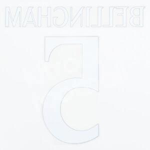 Original Player Issue 2023-24 Real Madrid Home Name Number Set #5 BELLINGHAM Avery - Image 3