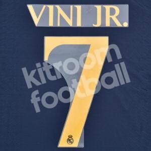 Original Player Issue 2023-24 Real Madrid Away Name Number Set 7 VINI JR. Avery