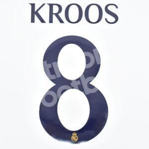 Original Player Issue 2023-24 Real Madrid Home Name Number Set #8 KROOS Avery