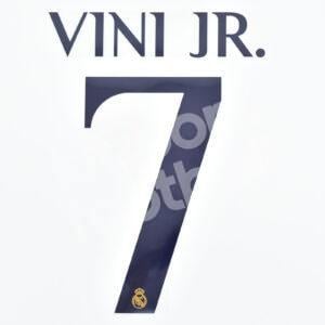 Original Player Issue 2023-24 Real Madrid Home Name Number Set #7 VINI JR. Avery