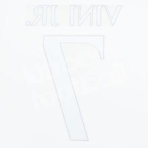 Original Player Issue 2023-24 Real Madrid Home Name Number Set #7 VINI JR. Avery - Image 3
