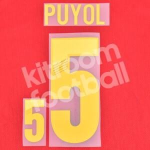 UEFA Euro 2012 Spain Home Name Number Set #5 PUYOL Repro v2