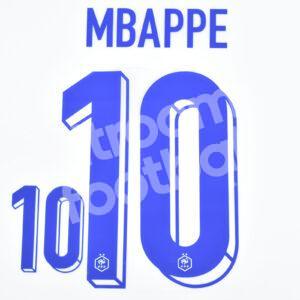 UEFA Euro 2024 France Away Name Number Set #10 MBAPPE Repro