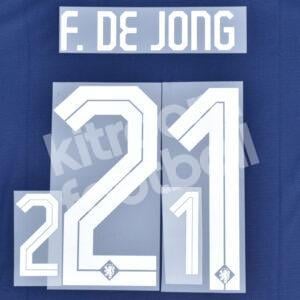 UEFA Euro 2024 Netherlands Away Name Number Set #21 Frankie DE JONG Repro