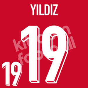 2024 Turkey UEFA Euro Home Name Set #19 YILDIZ (Repro)