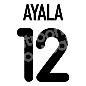 2000-01 Valencia CF Home Name Number Set #12 AYALA Repro