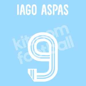 2015-16 Celta Vigo Home Name Number Set #9 IAGO ASPAS Repro v1